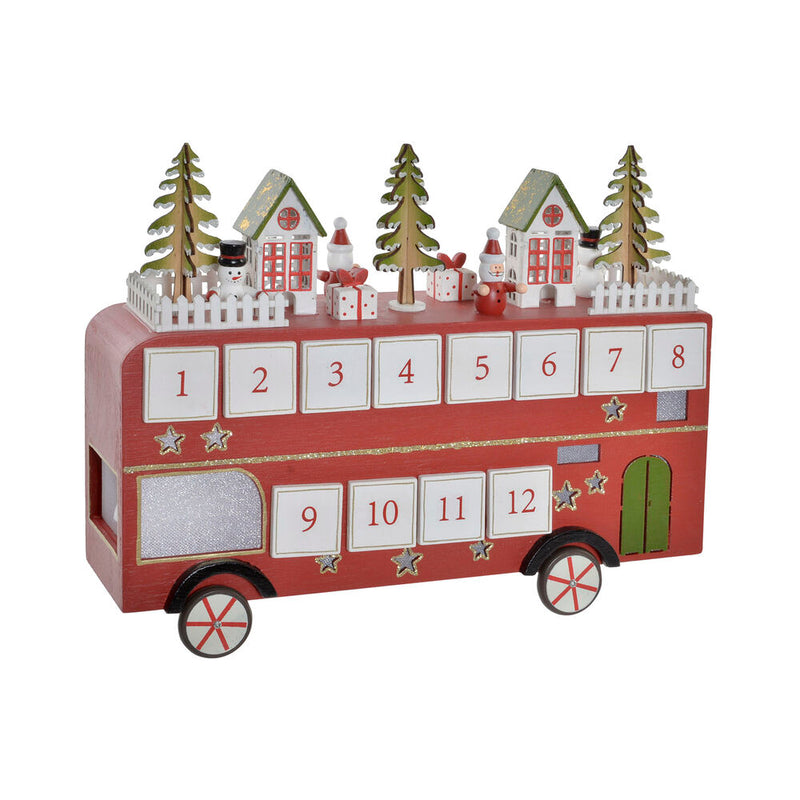 Adventskalender DKD Home Decor Holzbus (31,5 x 10 x 25 cm)