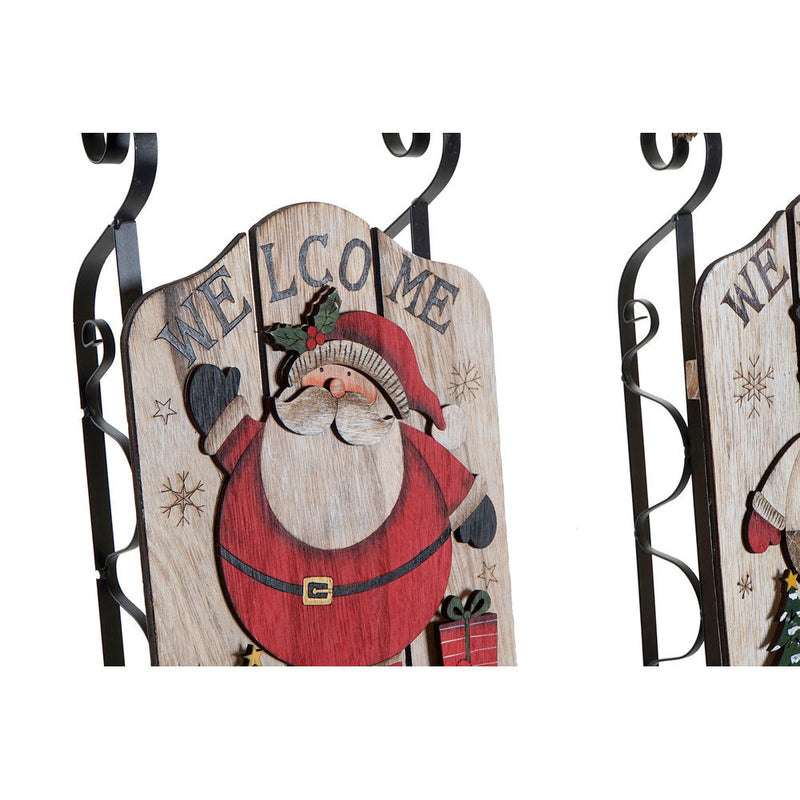 DKD Home Decor Slit Christmas Wood (2 Stcs) (21,5 x 8 x 44 cm)