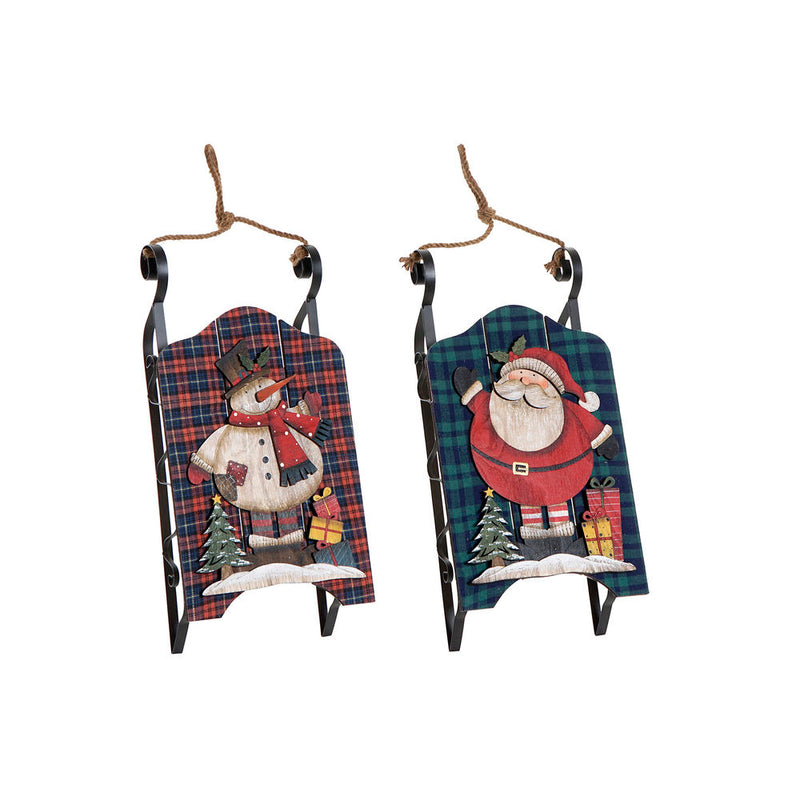 DKD Home Decor Slit Christmas Wood (2 pcs) (21,5 x 8 x 44 cm)