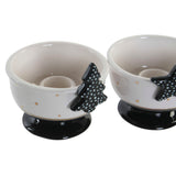 Candelabro DKD Home Decor Bianco Nero (2 pcs) (10 x 9.2 x 8 cm) - zannishop