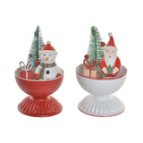 Statua Decorativa DKD Home Decor Natale Metallo (2 pcs) (9 x 9 x 13 cm) - zannishop