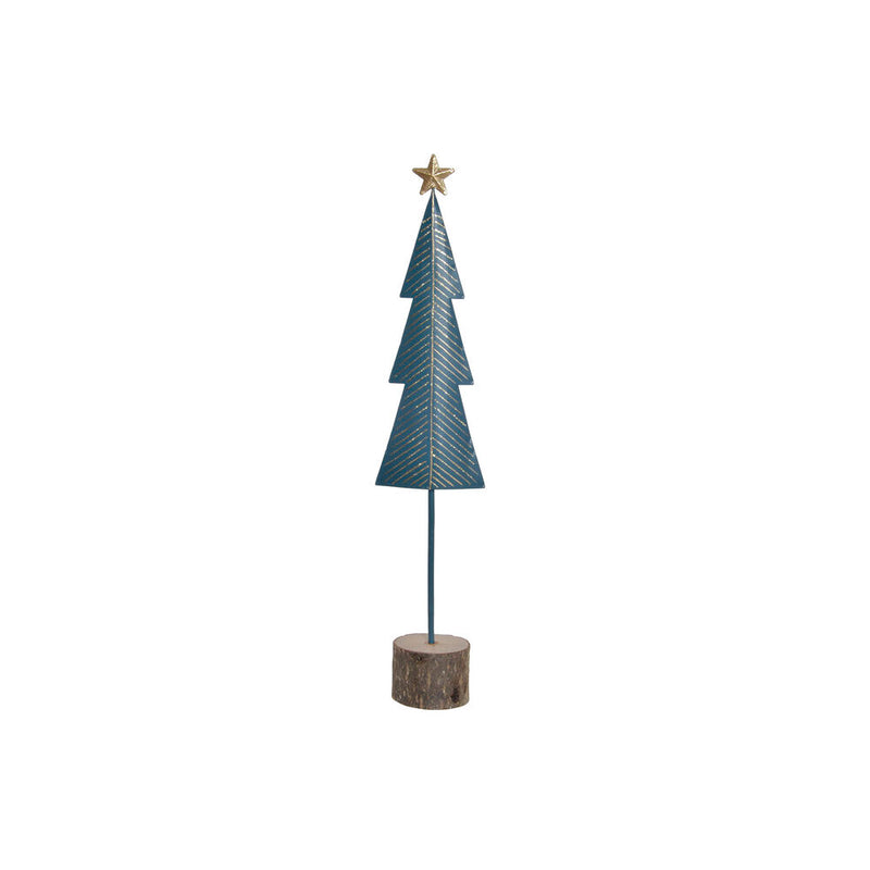 Árbol de Navidad DKD Decoración del hogar Madera de metal de Paulownia (6 x 6 x 42 cm)