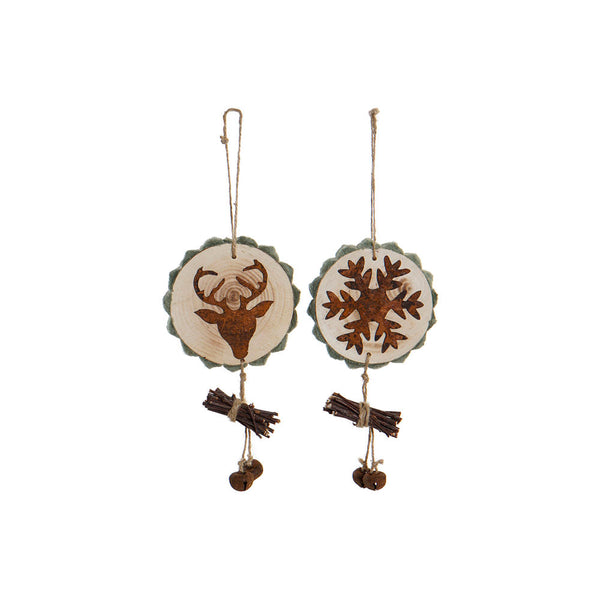 Decorazione pensile DKD Home Decor Natale Pino (2 pcs) (10 x 3 x 33 cm)