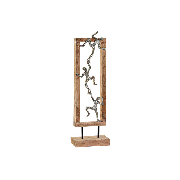 Statua Decorativa DKD Home Decor Natural Alluminio Legno di mango (17 x 9 x 55 cm) - zannishop