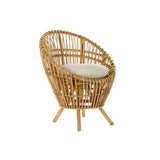 DKD Home Decor White Cottan Rattan Sessel (74 x 67 x 85 cm)