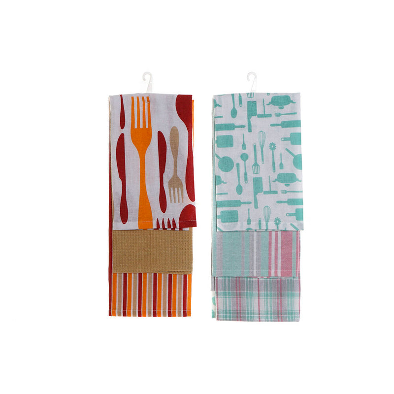 Set von DKD Home Tiles Green Orange Cotton (2 PCs)