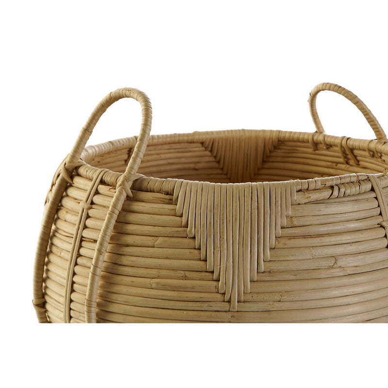 Korb-Set DKD Home Decor Rattan Bali (2 pcs) (25 x 25 x 22 cm) (35 x 35 x 37 cm)