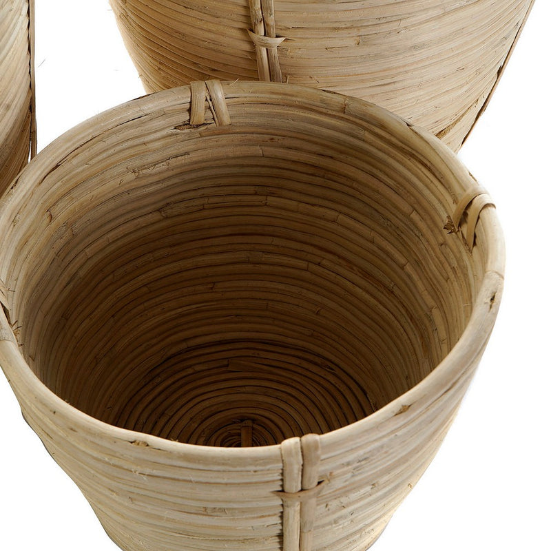 DKD Home Decor Natural Rattan Vases Set (25 x 25 x 20 cm) (3 pc)