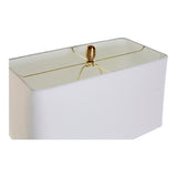 DKD Lámpara de mesa casera Decoración blanca de metal de metal dorado (48 x 26 x 82 cm)