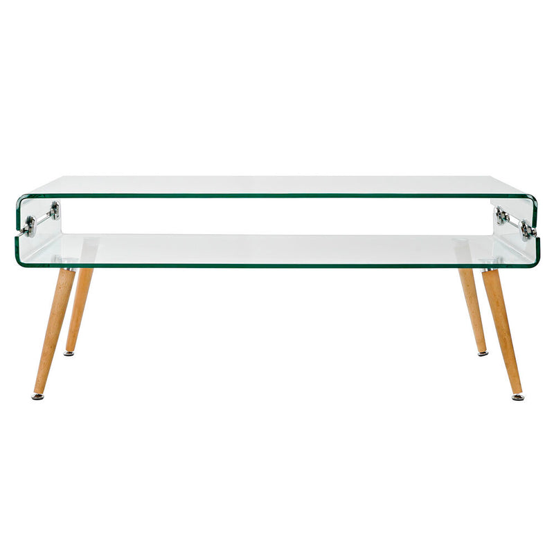 Tabla adicional DKD Home Class de madera de haya transparente (110 x 55.3 x 45 cm)