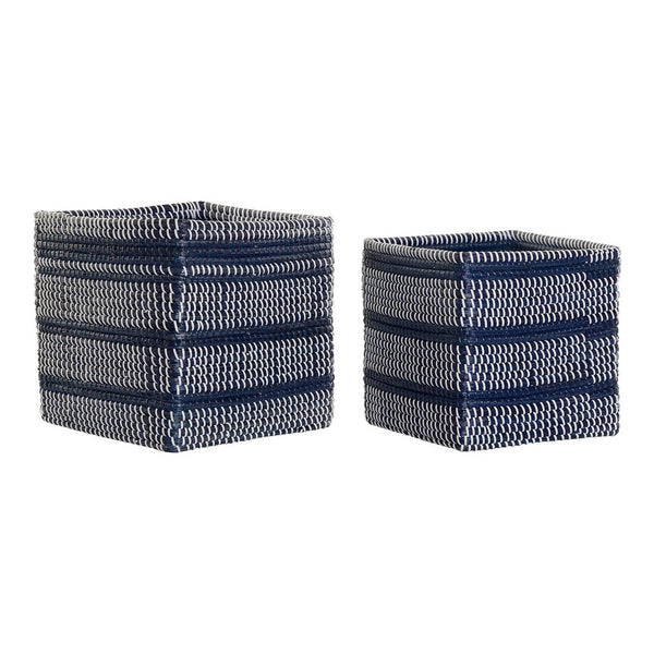 Basket Set DKD Home Decor Fibre Arab (2 PCS) (32,5 x 32,5 x 30 cm) (26,5 x 26,5 x 25 cm)