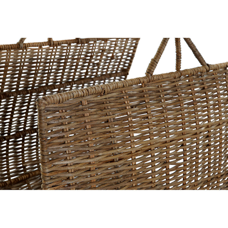 Brennholzträger DKD Home Decor Rattan Tropical (2 pcs) (36 x 49 x 51 cm) (25 x 40 x 40 cm)