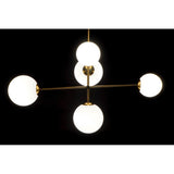 DKD Home Chandelier Decor Sphere White White Sphere 60 W (98 x 38 x 125 cm)