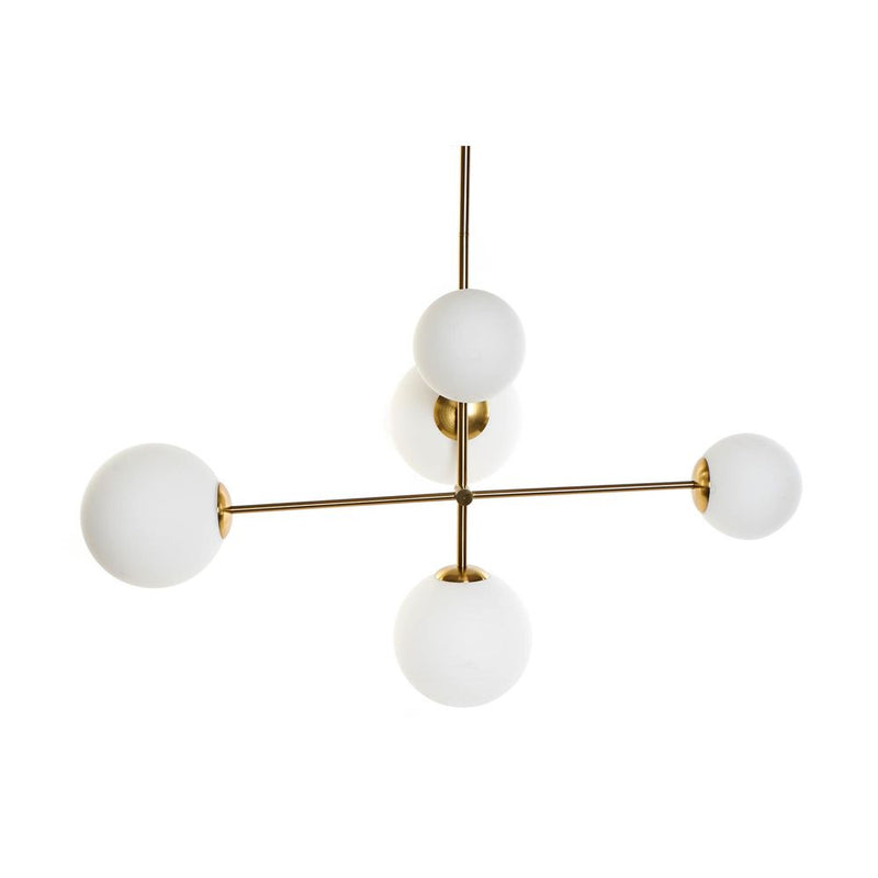 DKD Home Chandelier Decor Sphere White White Sphere 60 W (98 x 38 x 125 cm)