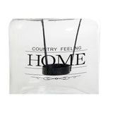 Portacandele DKD Home Decor Vetro Nero Metallo Trasparente Corda Bianco (16 x 16 x 18.5 cm) - zannishop