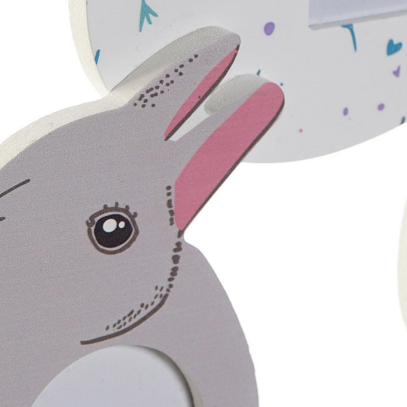 DKD Home Plane Frame Decoración múltiple MDF Wood Rabbit (2 PC) (32 x 5 x 24 cm)