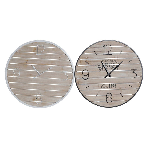 Wall Watch DKD Home Decor Vintage Iron Wood MDF (2 pcs) (60 x 3,5 x 60 cm)