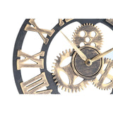 Wall Watch DKD Home Decor Golden Black MDF Wood Gears (45 x 4,5 x 45 cm)