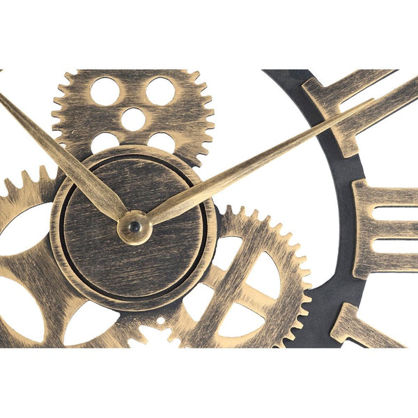 Wall Watch DKD Home Decor Golden Black MDF Wood Gears (45 x 4,5 x 45 cm)