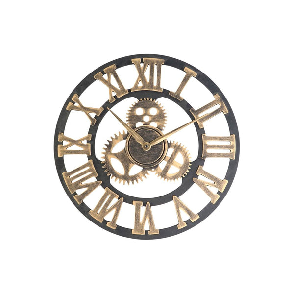 Wall Watch DKD Home Decor Golden Black MDF Wood Gears (45 x 4,5 x 45 cm)