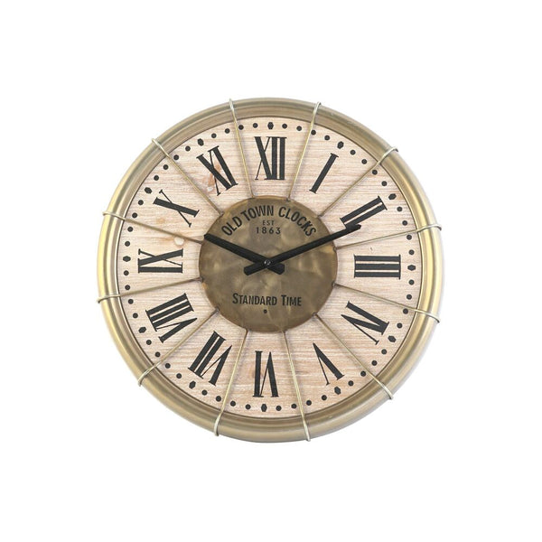 Wanduhr DKD Home Decor șampanie Metall Holz MDF (46 x 4,5 x 46 cm)