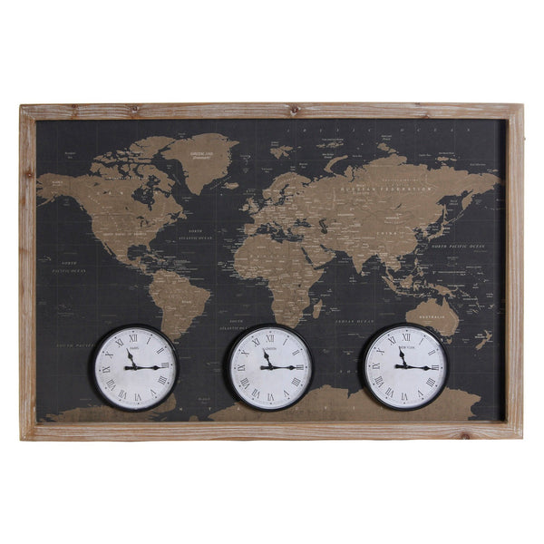 Wall Watch DKD Home Decor Metal Wood MDF Mappamondo (90 x 5 x 60 cm)