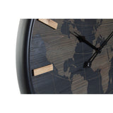 Wall Watch DKD Home Decor Black Marrone Ferro Wood MDF Mappamondo (2 pcs) (75 x 4 x 75 cm)