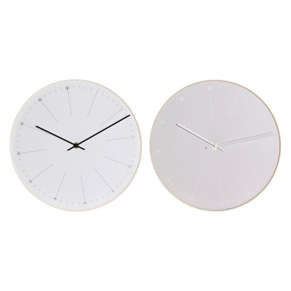 DKD Home Wall Watch décor PVC minimaliste (2 pcs) (30 x 4,5 x 30 cm)