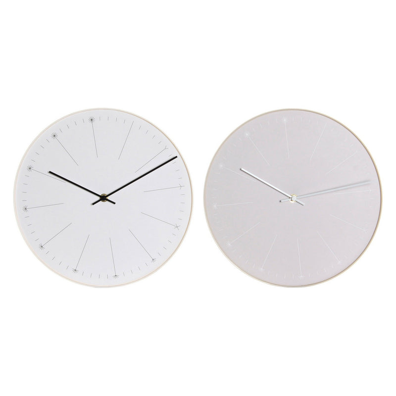 DKD Home Wall Watch décor PVC minimaliste (2 pcs) (30 x 4,5 x 30 cm)