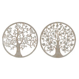 Decorazione da Parete DKD Home Decor Albero Metallo (2 pcs) (60 x 1 x 60 cm) - zannishop