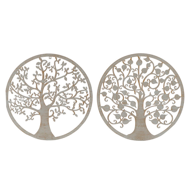 Decorazione da Parete DKD Home Decor Albero Metallo (2 pcs) (60 x 1 x 60 cm) - zannishop