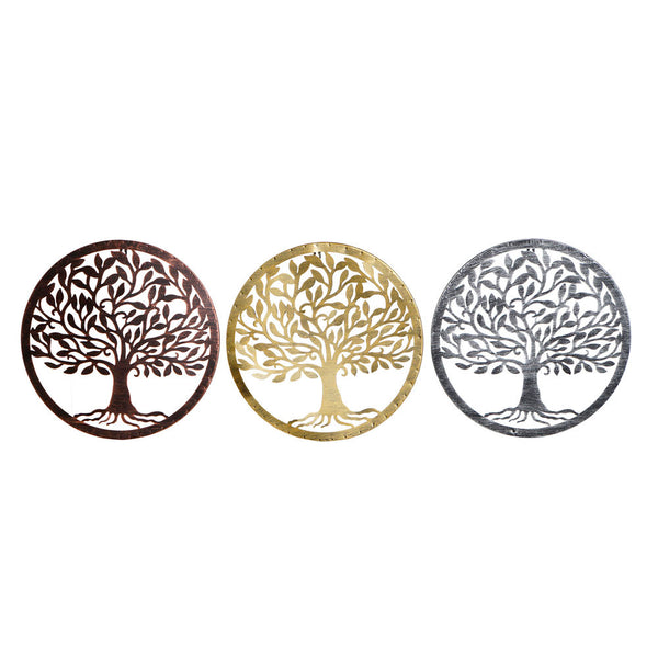 Decorazione da Parete DKD Home Decor Metallo Albero (3 pcs) (40 x 1 x 40 cm) - zannishop