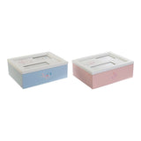 Caja Decorativa DKD Home Decor Metal Madera MDF (2 pcs) (24 x 19 x 8.5 cm)