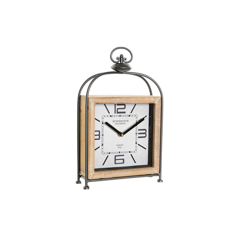 Orologio da Tavolo DKD Home Decor Nero Metallo Legno MDF (22 x 7 x 35 cm)