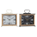 DKD Home Table Watch Decor Black Metal White Wood MDF (28 x 8 x 29,5 cm) (2 pcs)