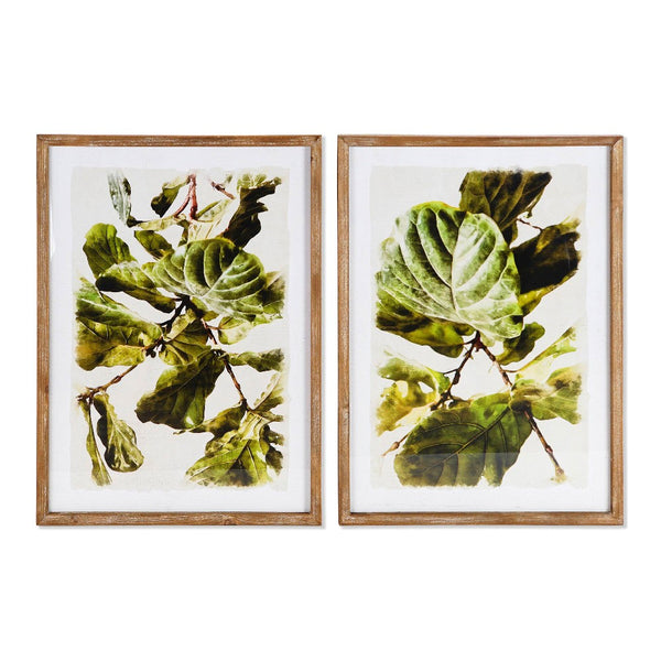 Quadro DKD Home Decor Plants Frunze (2 pcs) (50 x 2.5 x 70 cm)