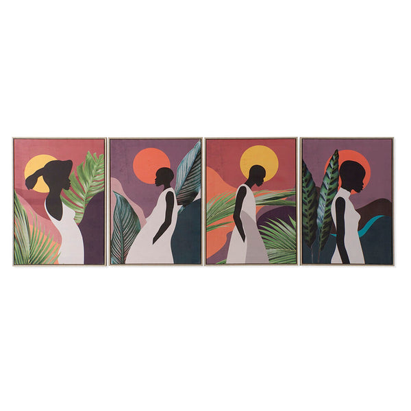 Afrikanische DKD -Wohnkultur Bild (4 PCs) (50 x 3 x 70 cm)