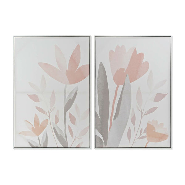 Quadro DKD Home Decor polistirene Fiori Tela (2 pcs) (62.2 x 3.5 x 92 cm) - zannishop