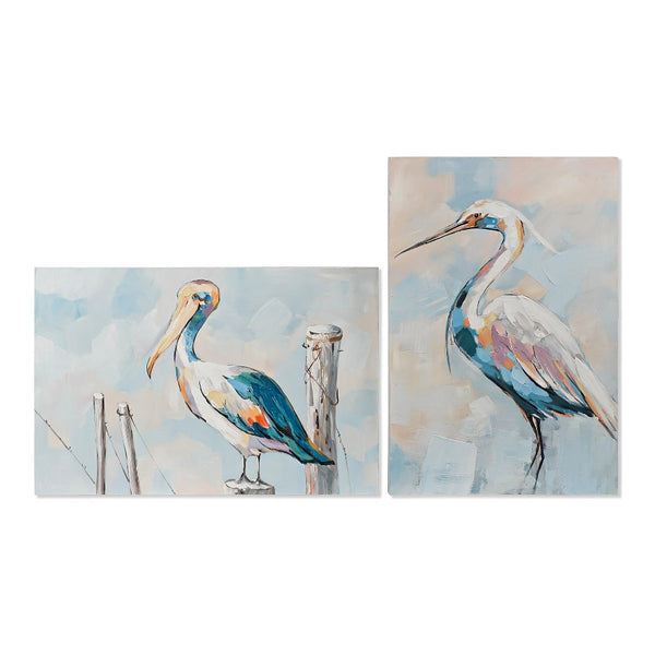 Quadro DKD Home Decor Painted Heron (60 x 3 x 90 cm)