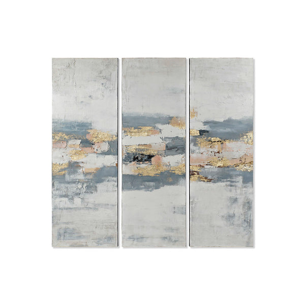 Quadro DKD Home Decor Tela Abstract (3 pcs) (50 x 4 x 150 cm)