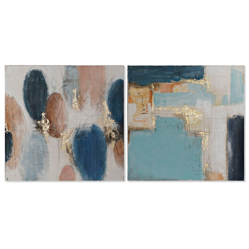 Quadro DKD Home Decor Pino Tela Abstract (2 pcs) (80 x 4 x 80 cm) - zannishop