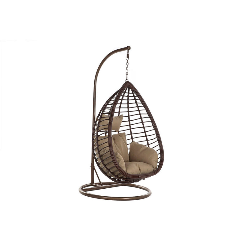 Poltrona da giardino DKD Home Decor Poliestere rattan sintetico Alluminio Marrone Chiaro Marrone scuro (90 x 70 x 110 cm)