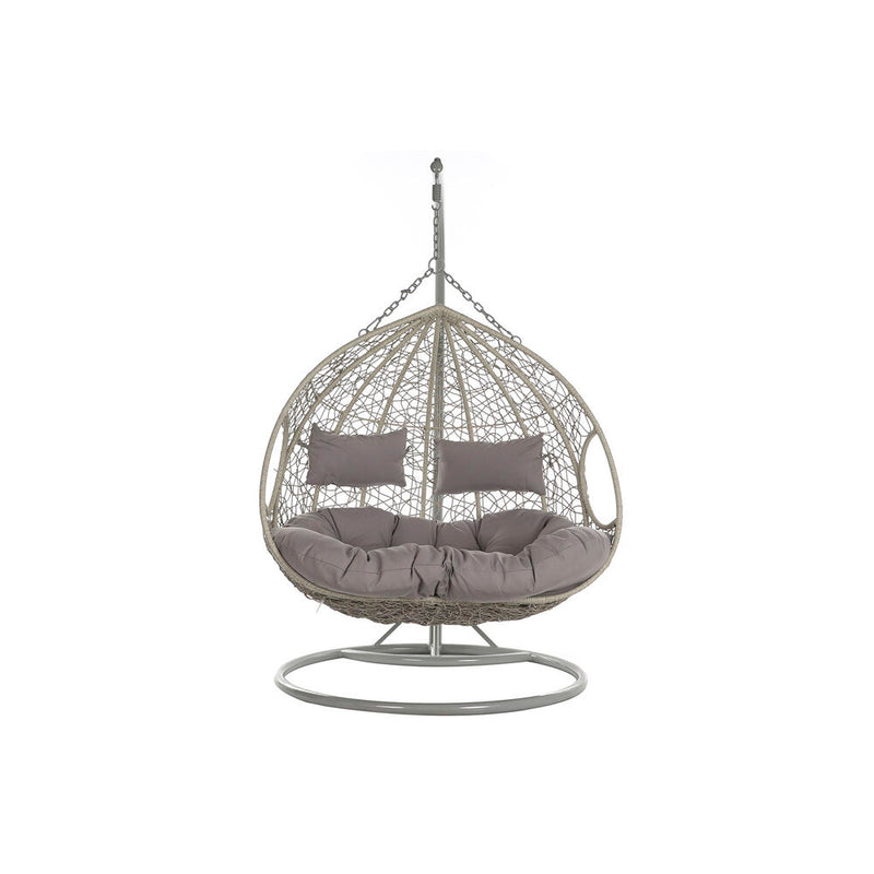 Canapé de jardin DKD décor de maison rotin en aluminium gris (133 x 120 x 199 cm)