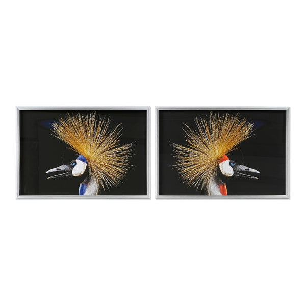 Quadro DKD Home Decor Bird (2 pcs) (94 x 3 x 64 cm)