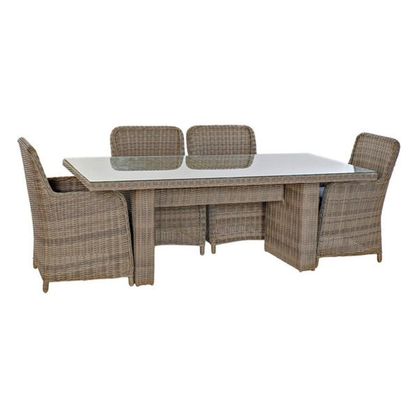 Table avec 6 chaises DKD Home de Decor Rattan (7 PC)