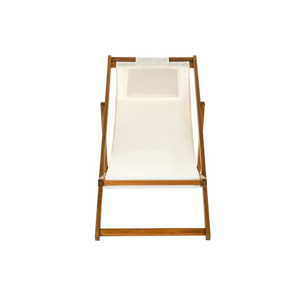 Sun-Lounger DKD Home Decor Cotton White Cotton Acacia (55 x 110 x 85 cm)