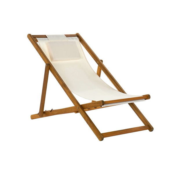 Sun-Lounger DKD Home Decor Cotton White Cotton Acacia (55 x 110 x 85 cm)