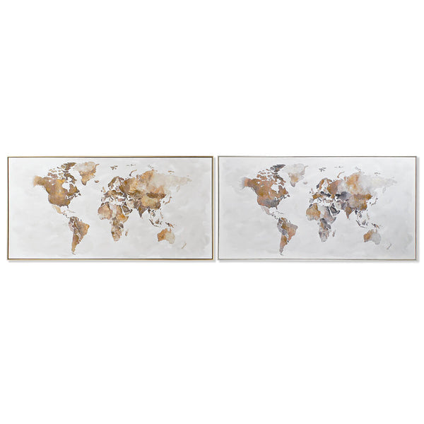 DKD Home Decor Mappamondo Image (2 pcs) (142 x 5 x 72 cm)