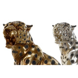 Statua Decorativa DKD Home Decor Argentato Nero Dorato Leopardo Resina (36 x 28 x 52 cm) (2 pcs) - zannishop