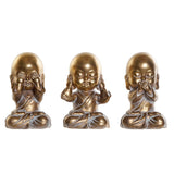 Statua Decorativa DKD Home Decor Resina Orientale Frate (3 pcs) - zannishop